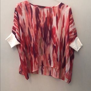 Express sheer short sleeve blouse